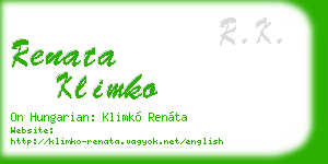 renata klimko business card